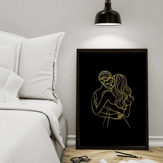 Minimalist Couple Wall Art, Romantic Line Drawing Print, Modern Love Bedroom Décor, Wedding & Anniversary Gift Digital Download