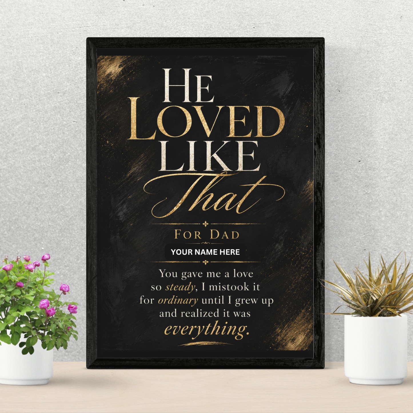 Father’s Day Gift for Dad, “He Loved Like That” Personalized Custom Art Print, Instant Download Steady Love Wall Art Print
