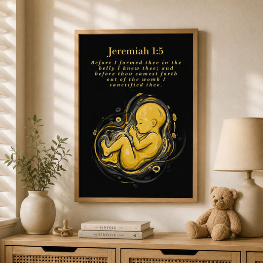 Before I Formed You In The Womb Nursery Decor – Jeremiah 1:5 Christian Nursery Wall Art, Neutral Baby Bible Verse Print, Minimalist Nursery Digital Download