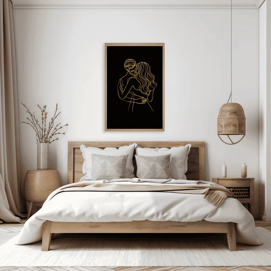 Minimalist Couple Wall Art, Romantic Line Drawing Print, Modern Love Bedroom Décor, Wedding & Anniversary Gift Digital Download
