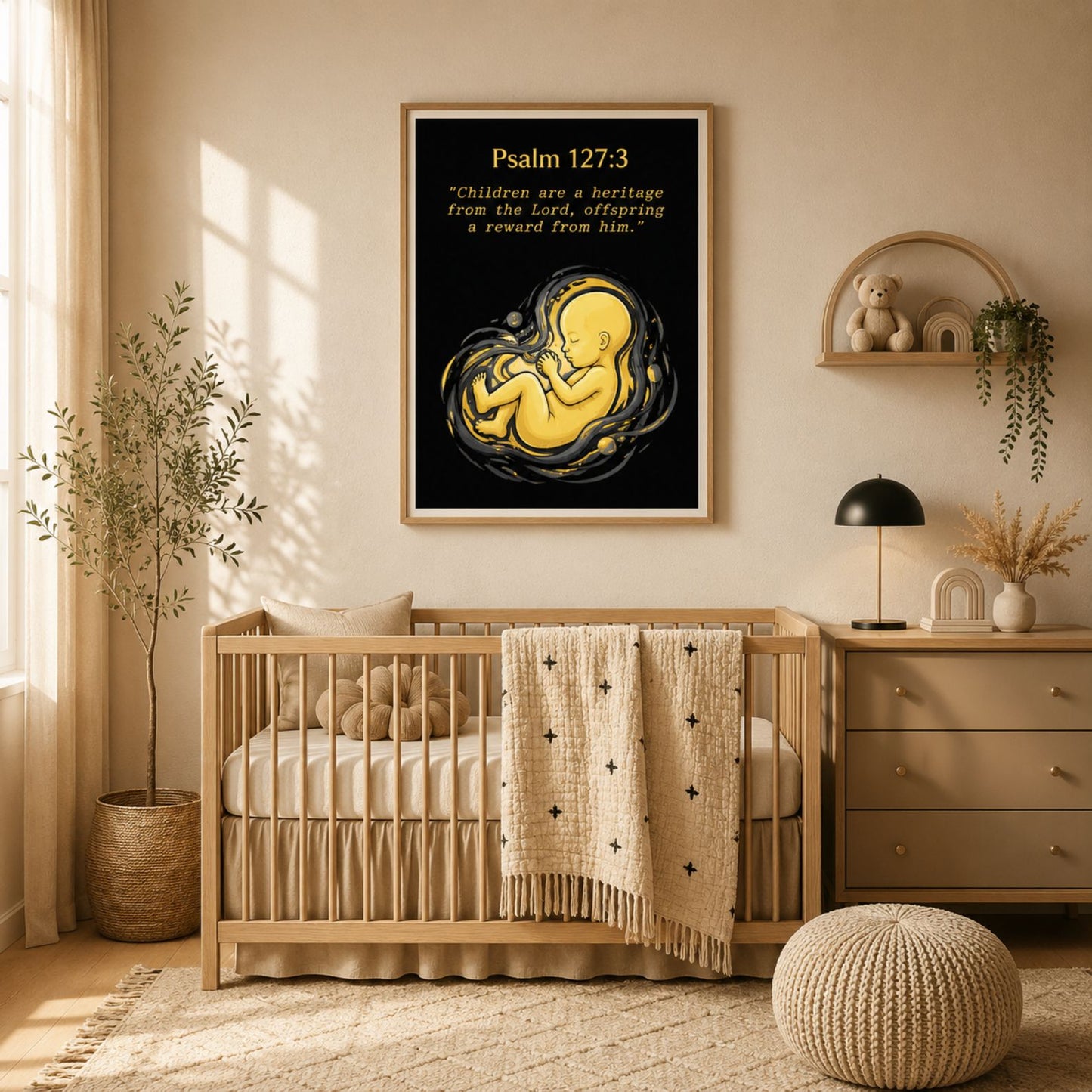 Before I Formed You In The Womb Nursery Decor – Jeremiah 1:5 Christian Nursery Wall Art, Neutral Baby Bible Verse Print, Minimalist Nursery Digital Download