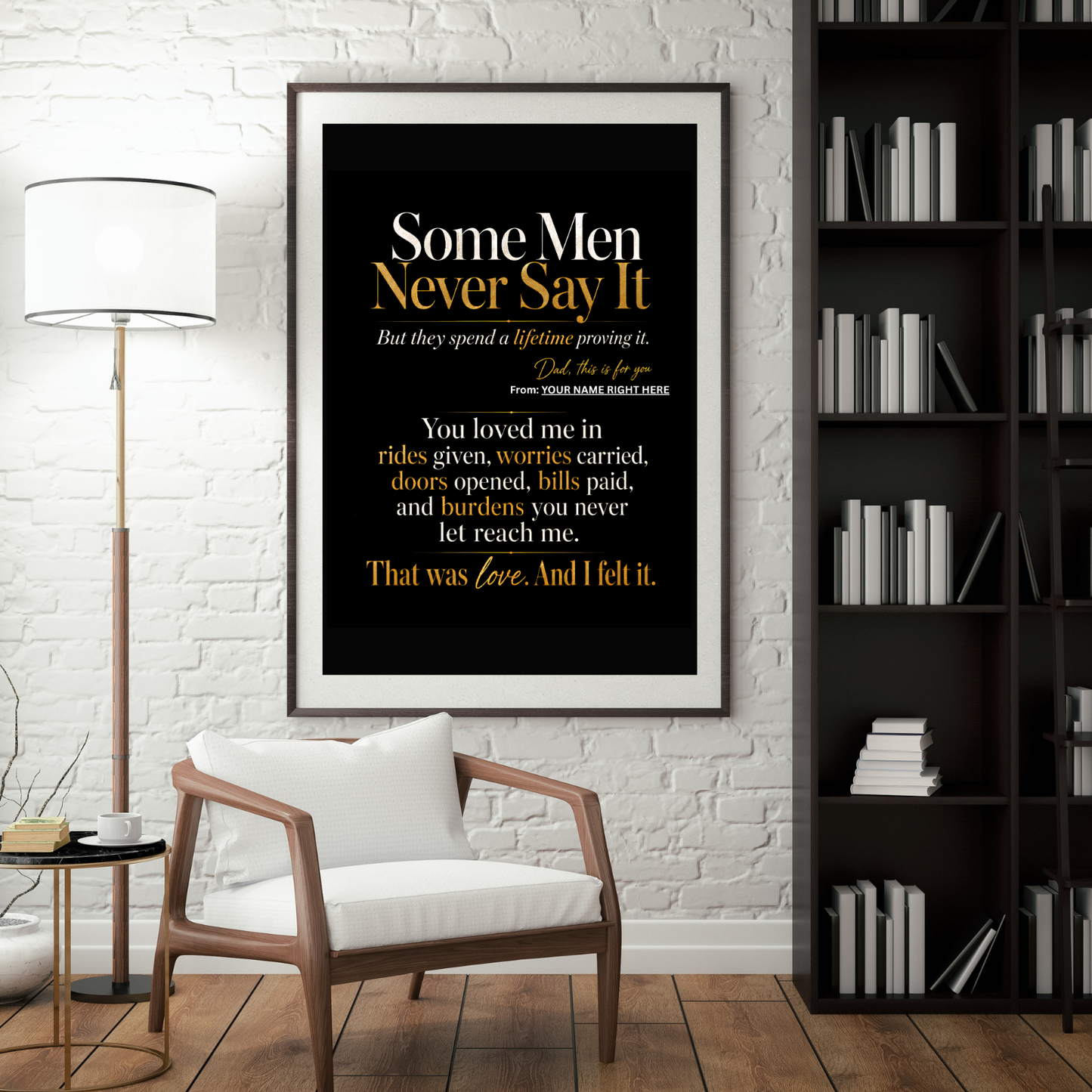 Personalized Gift for Dad Instant Download, Father Appreciation Wall Art Print, “Some Men Never Say It” Dad Thank You Poster From Daughter or Son