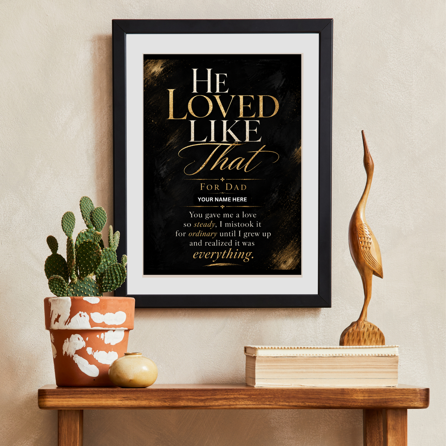 Father’s Day Gift for Dad, “He Loved Like That” Personalized Custom Art Print, Instant Download Steady Love Wall Art Print