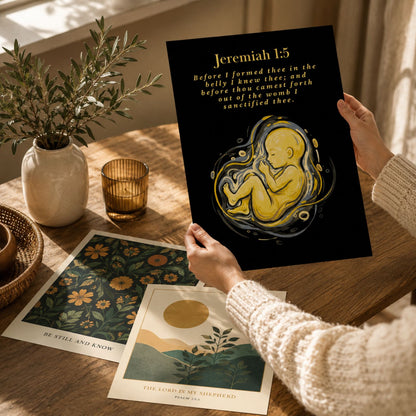 Before I Formed You In The Womb Nursery Decor – Jeremiah 1:5 Christian Nursery Wall Art, Neutral Baby Bible Verse Print, Minimalist Nursery Digital Download
