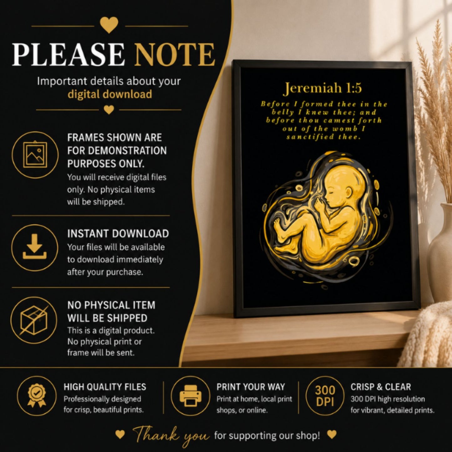 Before I Formed You In The Womb Nursery Decor – Jeremiah 1:5 Christian Nursery Wall Art, Neutral Baby Bible Verse Print, Minimalist Nursery Digital Download