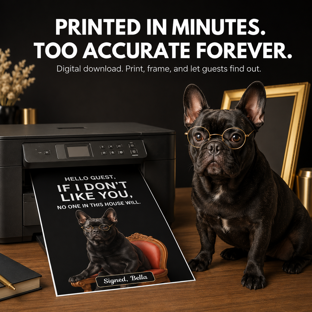 Dog Lover Gift, Modern Pet Home Decor | Funny Dog Wall Art Instant Download