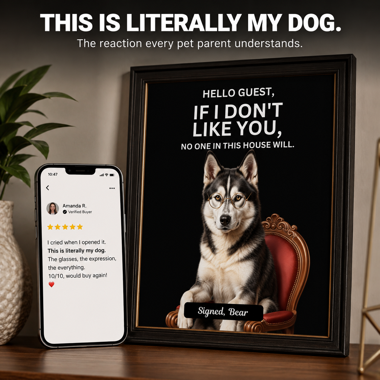 Dog Lover Gift, Modern Pet Home Decor | Funny Dog Wall Art Instant Download