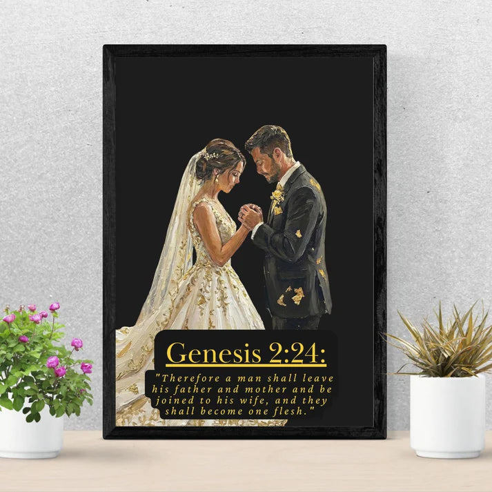 Christian Wedding Wall Art Printable, Marriage Blessing for Newlyweds, Faith-Based Couple Gift, Wife-To-Be Digital Print, Modern Newlywed Home Décor