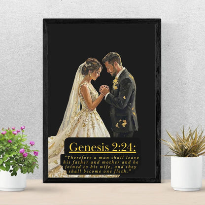 Christian Wedding Wall Art Printable, Marriage Blessing for Newlyweds, Faith-Based Couple Gift, Wife-To-Be Digital Print, Modern Newlywed Home Décor