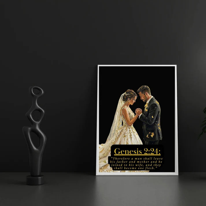 Christian Wedding Wall Art Printable, Marriage Blessing for Newlyweds, Faith-Based Couple Gift, Wife-To-Be Digital Print, Modern Newlywed Home Décor